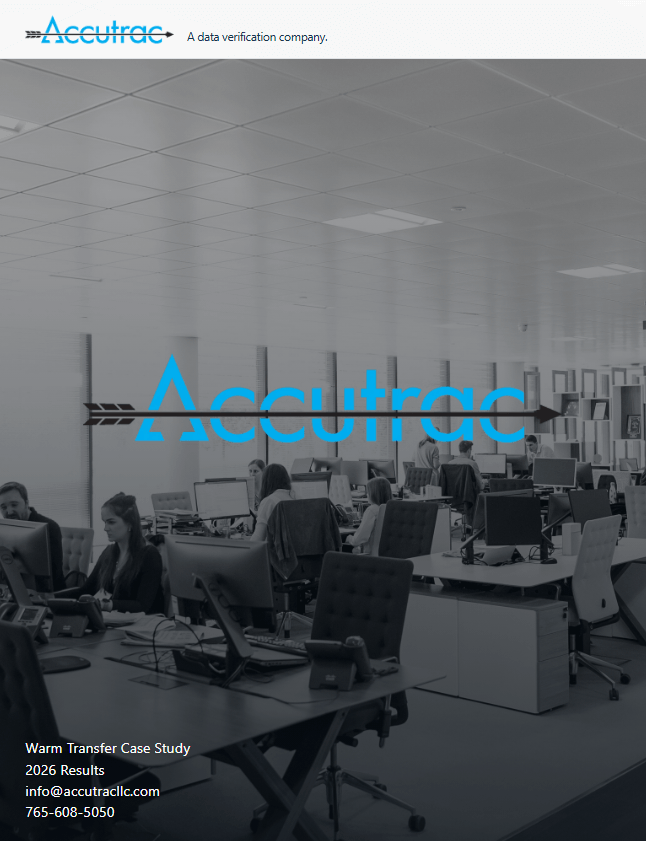 Accutrac case study preview showing a verified-information workflow and supporting performance outcomes.
